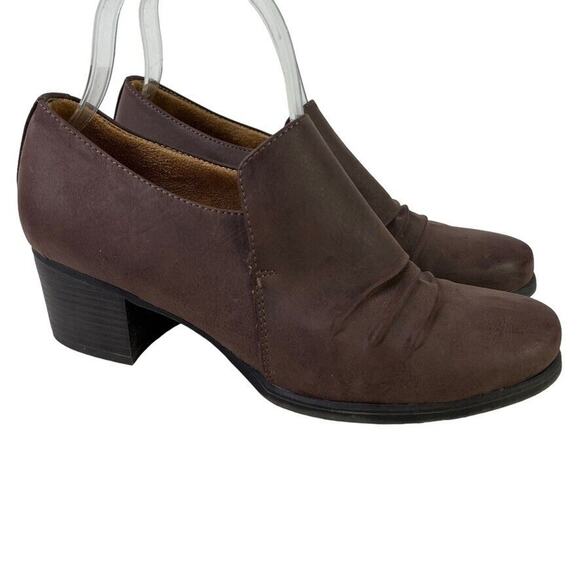 Natural Soul Naturalizer Star Dark Brown Slip On Block Heel Booties Shoes 8.5 - Picture 1 of 16